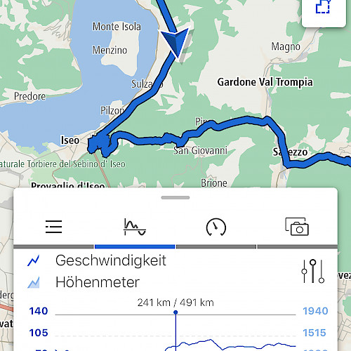 Blick auf die BMW Motorrad Connected App