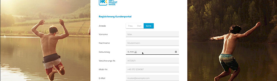 Der Login des neuen Kundenportals