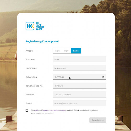 Development of an online customer portal for the insurance company Haftpflichtkasse