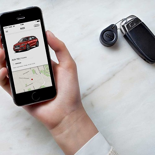 Die Audi-unite-App auf dem Smartphone.