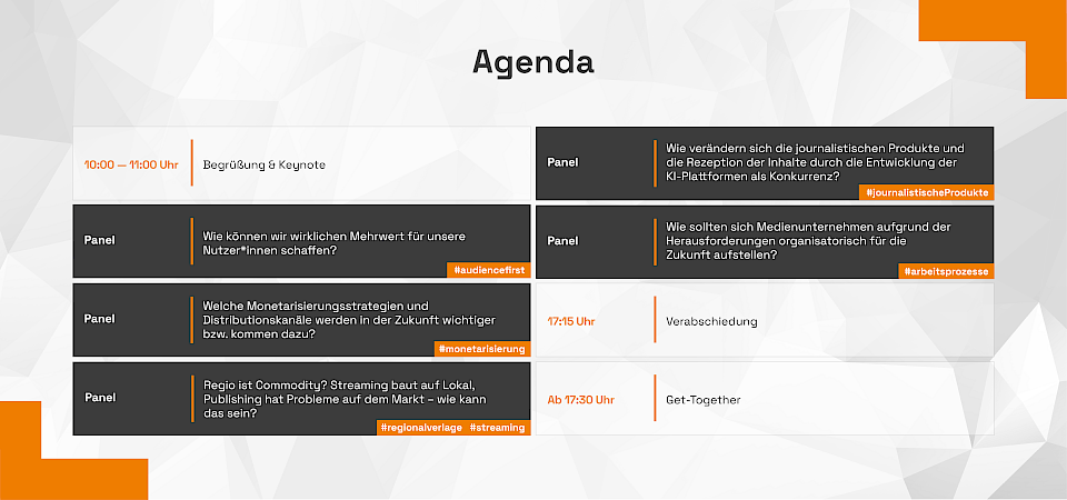 Agenda der jambit Medienkonferenz [stei tu:nd] 2025