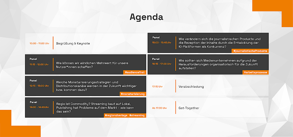 Agenda der jambit Medienkonferenz [stei tu:nd] 2025