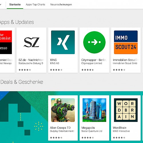 Featured App im Google Playstore: Die SZ für Android